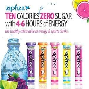 ZipFizz All Natural Healthy Energy Drink Mix (30 Tubes)   5 Flavors 
