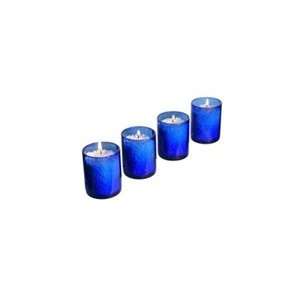    Recycled Blue Glass Votives Set of 4 2 ¼ W x 3 H