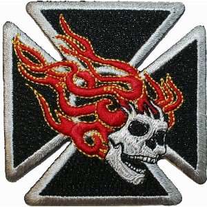   Iron On Cross Embroidered Motorcycle Biker Patch: Everything Else