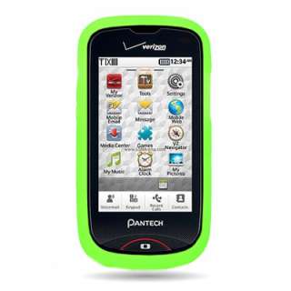   Rubber Case For Verizon Pantech HotShot 8992 Phone Neon Green  