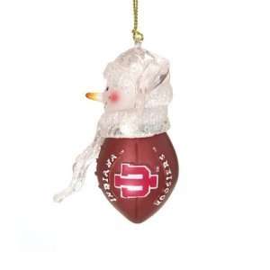  Indiana Hoosiers NCAA Acrylic Football Snowman Ornament (2 
