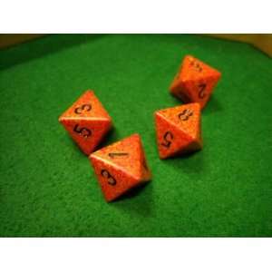  Speckled Fire 8 Sided Dice Toys & Games