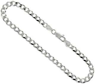Sterling Silver Necklace Curb Chain 4.5mm 925 Italy  