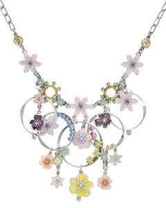   Design • Pastel Floral Swarovski Crystal & Enamel Necklace $138