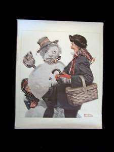 Norman Rockwell GRANDFATHER SNOWMAN GRANFATHER Print  