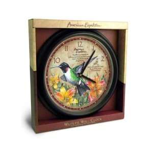   Quartz 16 inch diameter Wall Clock Hummingbird 