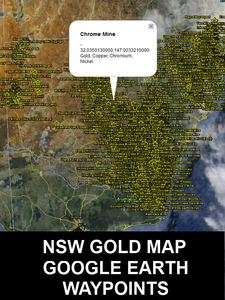 NSW GOLD LOCATIONS MAP GOOGLE GPS WAYPOINTS minelab detector 