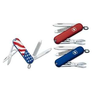 Victorinox Swiss Army Classic 3 Pack Flag, Red, Blue:  