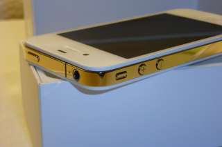 White iPhone 4S 32GB 24ct Mirror Gold Plated 24k FACTORY UNLOCKED 