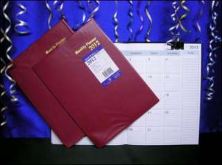 2012 Large Monthly Planners Red 10 x 7 Irreg Covers  