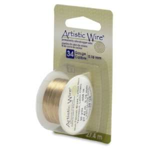  Artistic Wire 34 Gauge Non Tarnish Brass Wire, 30 Yards 