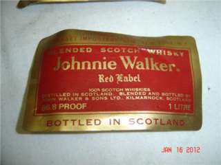VINTAGE JOHNNY WALKER RED LABEL Scotch Whisky Sealed Bottle 1 litre 