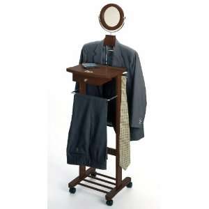 Valet Stand With Mirror, Drawer, Tie Hook, Casters By Winsome Wood