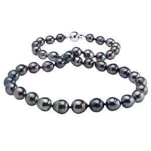   Cultured Tahitian Pearl Necklace with a 14kt White Gold Clasp: Jewelry