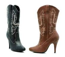 ELLIE CALF BOOTS COWGIRL LADIES WOMENS SIZE 3 9 HEEL  