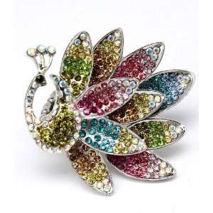    Beautiful Multi colored Peacock Fashion Ring 