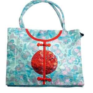  Chinese Light Blue Silk Handbag 
