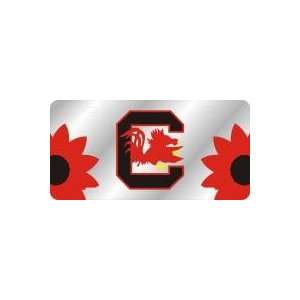  License Plate   USC FLOWER POWER SILVER/D.RED/BLACK/GOLD 