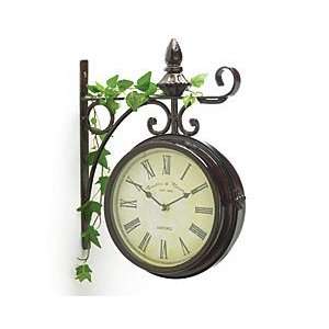  Double Sided Hanging Station Wall Clock: Home & Kitchen