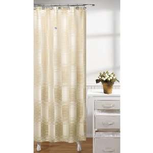  : Whole Home Shadow Stripe Flax Fabric Shower Curtain: Home & Kitchen