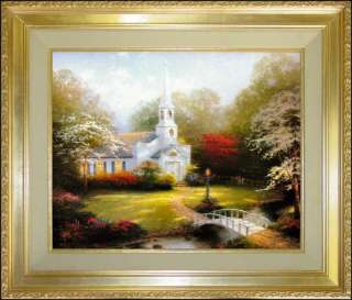 Hometown Chapel 24x30 A/P Framed Limited Edition Thomas Kinkade Canvas 