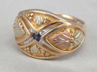   & 12K Solid GOLD Sapphire DIAMOND RING Mens RUSHMORE Co. RGC  
