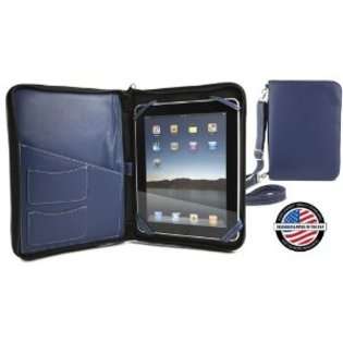   Premium Blue Leather Case Holder/Folio for iPad/iPad 2 