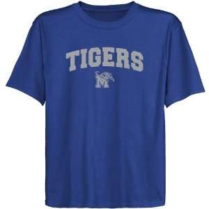  Memphis Tigers Youth Royal Blue Logo Arch T shirt: Sports 