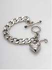 Auth Juicy Couture Lock & key Charm Bracelet Gold Silver  