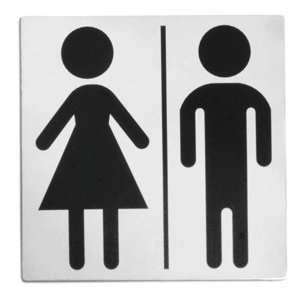  5 x 5 Men/Women Restrooms Sign Stainless Steel: Home 
