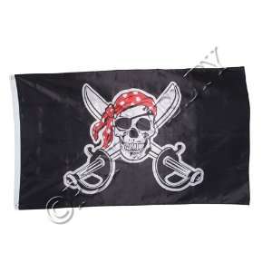 Pirate Flag Jolly Roger with Red Bandana 3 X 5 Feet : Toys & Games 