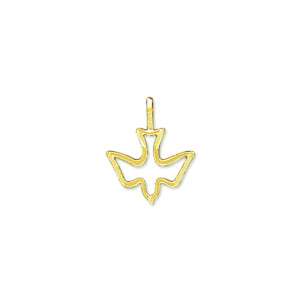 14K Solid Yellow Gold Small Holy Spirit Charm Pendant  