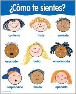 SPANISH FEELINGS Chart Poster Teacher Emotions Autism  