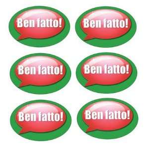  Ben Fatto   Italian Language Oval Reward Stickers Office 