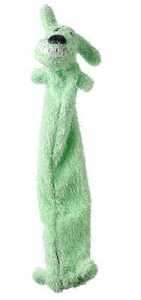 LOOFA DOG 12 Green Unstuffed Plush Squeaky Dog Toy  