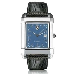 Lehigh University Mens Swiss Watch   Blue Quad Watch with Leather 