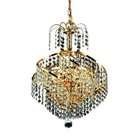   RC Victoria 16 Inch High 3 Light Chandelier, Gold Finish with Crystal