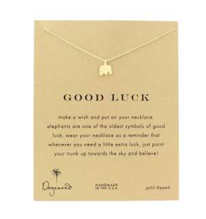 Dogeared Elephant Pendant Good Luck Necklace in Gold 16  