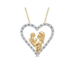   Heart Pendant in 10K Gold 1/10 CT. T.W. DIA FASH PEND/NECK Jewelry