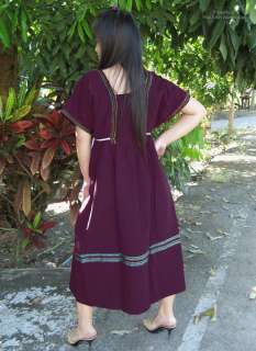Traditional Korean Sac Dress Thai Cotton Rosewood Red L  