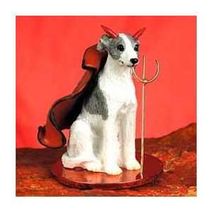 Whippet Little Devil Dog Figurine   Gray & White:  Home 