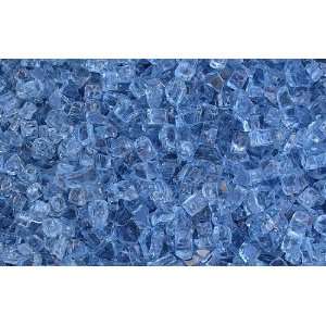  Fireplace Glass, 15 Lbs of ~1/4Blue + 35 Clear Base , 50 