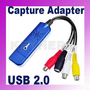 Capture USB Video Audio DVR Adapter 1 Ch CCTV DVD VHS  
