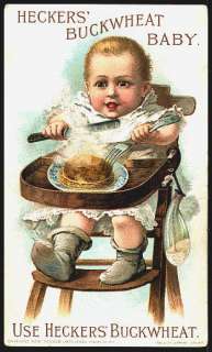 Victorian Trade Card Advertising 1893 Heckers Buckwheat Baby Food 
