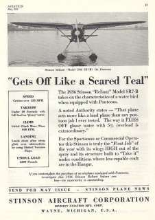 1936 Stinson Reliant Aircraft ad 7/20/11a  