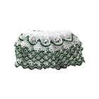   Buys ruffled edge whte lace with green trim 4 yard in bag   Pack of 80
