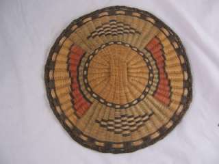 Antique HOPI INDIAN Wicker Basket Plaque 12.25 c. 1920  