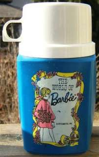 Vintage THE WORLD OF BARBIE PLASTIC THERMOS BOTTLE 1973  