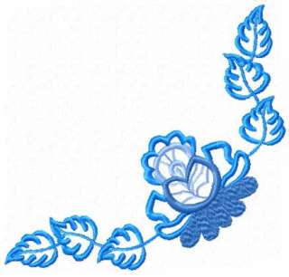 Blue Bouquet Ornament 11 Machine embroidery designs set  