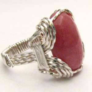 Wire Wrap Red Sodalite Sterling Silver Ring any size  